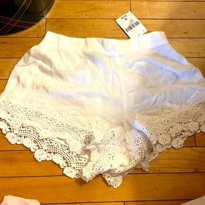 White Crochet Shorts - Size Small!